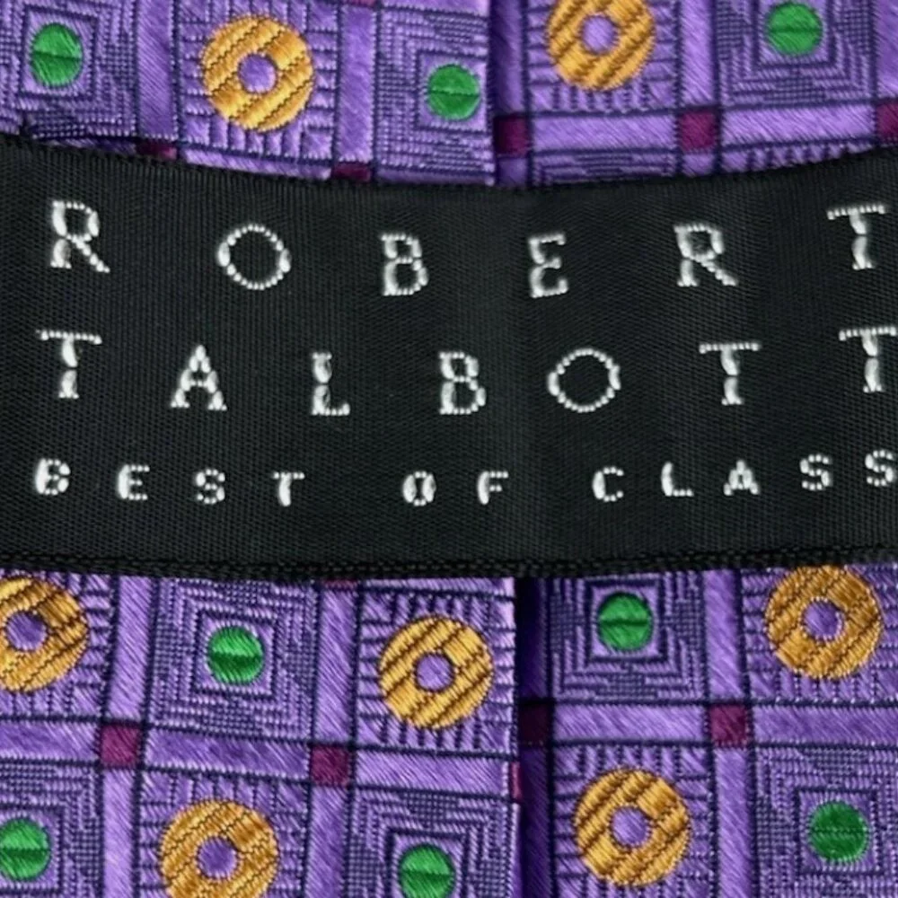 Robert Talbott Best Of Class Purple Geometric Textured Silk Neck Tie USA
